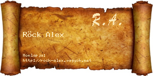 Röck Alex névjegykártya